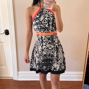 PARKER Woman’s Short Black & White Dress